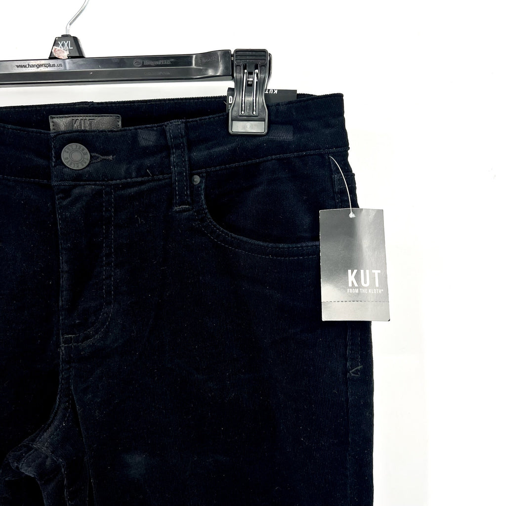 KUT FROM THE KLOTH Women's Diana Skinny Jeans Size 6 Black Corduroy NWT