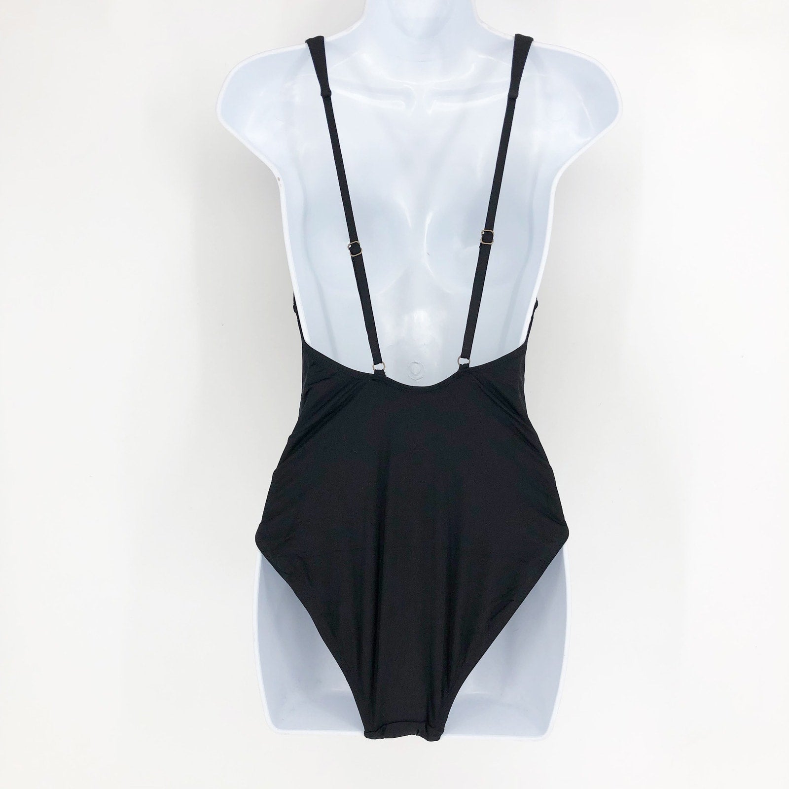 ANDIE SWIM Sardinia One Piece Swimsuit Small Tall Black Plunge V Neck