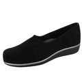 SAS Womens Bliss Wedge Slip On Shoes Size 9.5 SLIM Black Fabric Comfort NIB