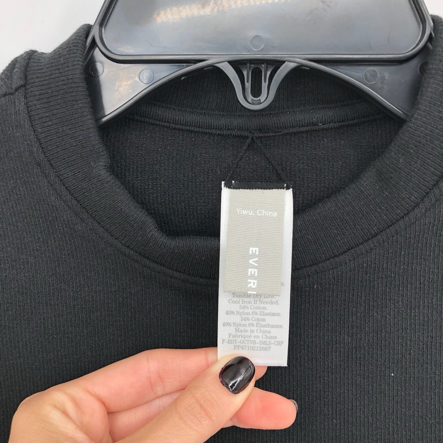 Everlane Womens The Seamless Crop Tee Short Sleeve XS/Small Black NWOT