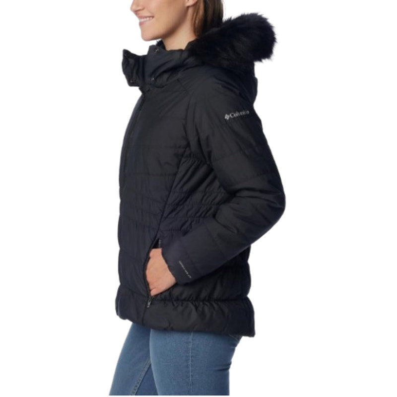 COLUMBIA Women's Sparks Lake III Jacket Medium Black Faux Fur Hood NWOT