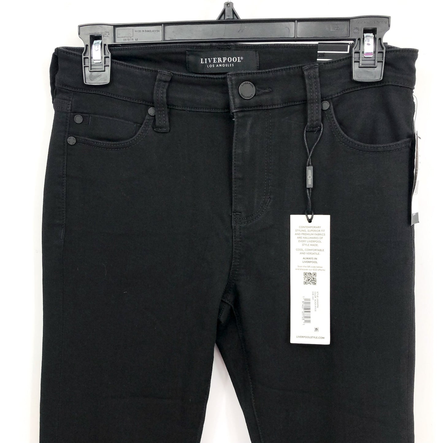 LIVERPOOL Women's Abby Jeans Size 26 US 2 Black Skinny Silky Soft Eco Denim NWT