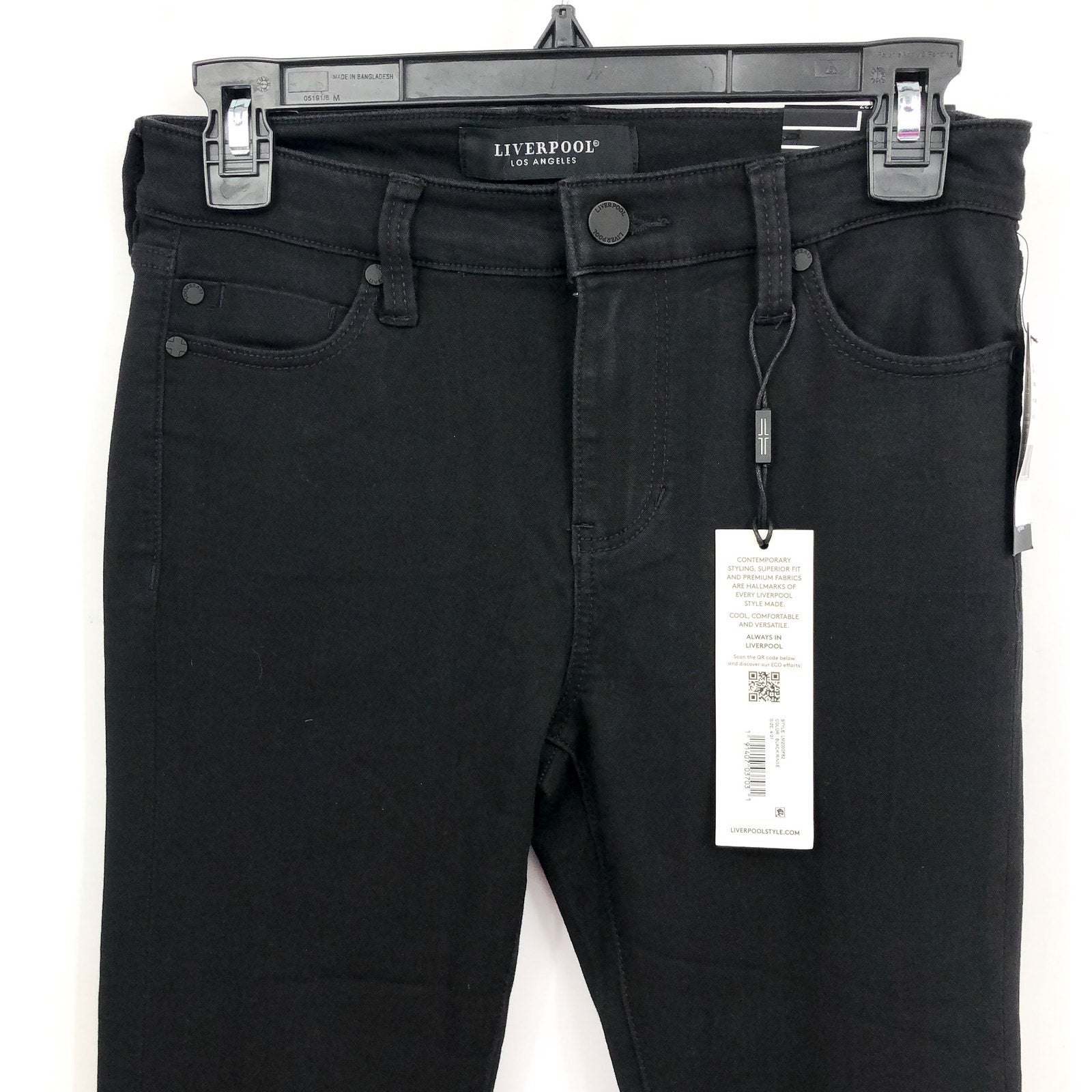 Liverpool Womens Abby Jeans Size 26 US 2 Black Skinny Silky Soft Eco Denim NWT