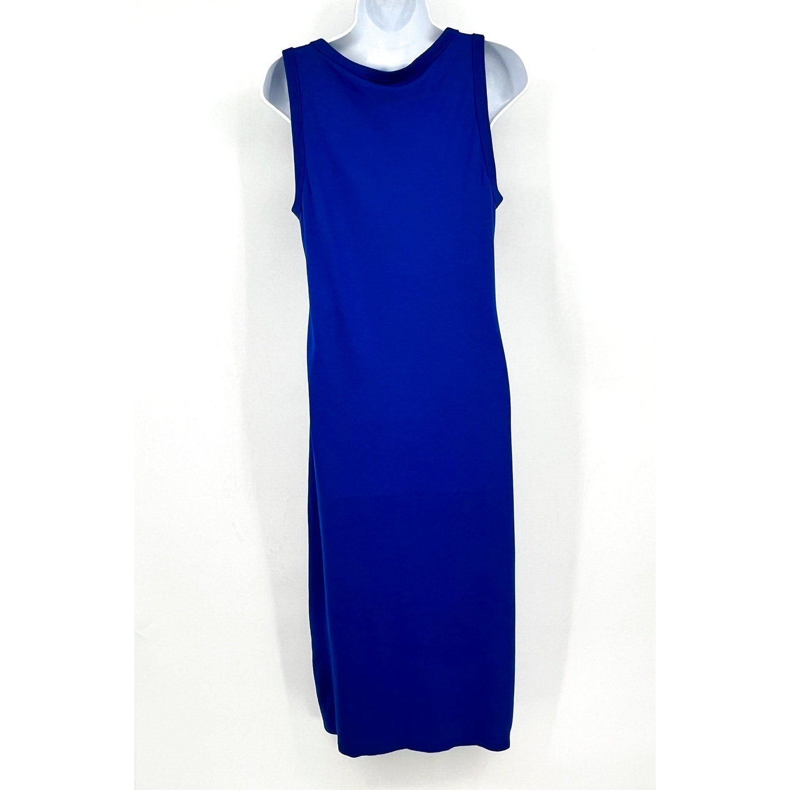 TOMMY BAHAMA Sleeveless Knit Midi Dress Medium Mazarine Blue Drapey Ponte NWT