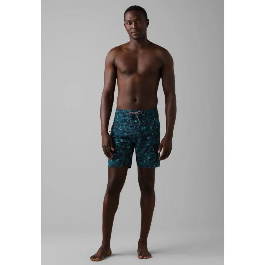 PRANA Men's Fenton Board Shorts Size 30 Small Bluefin Camo 9" Inseam UPF 50+ NWT
