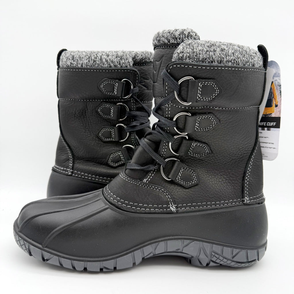 Baffin Women Yellowknife Snow Boots US 11 Black Leather Waterproof Insulated NIB