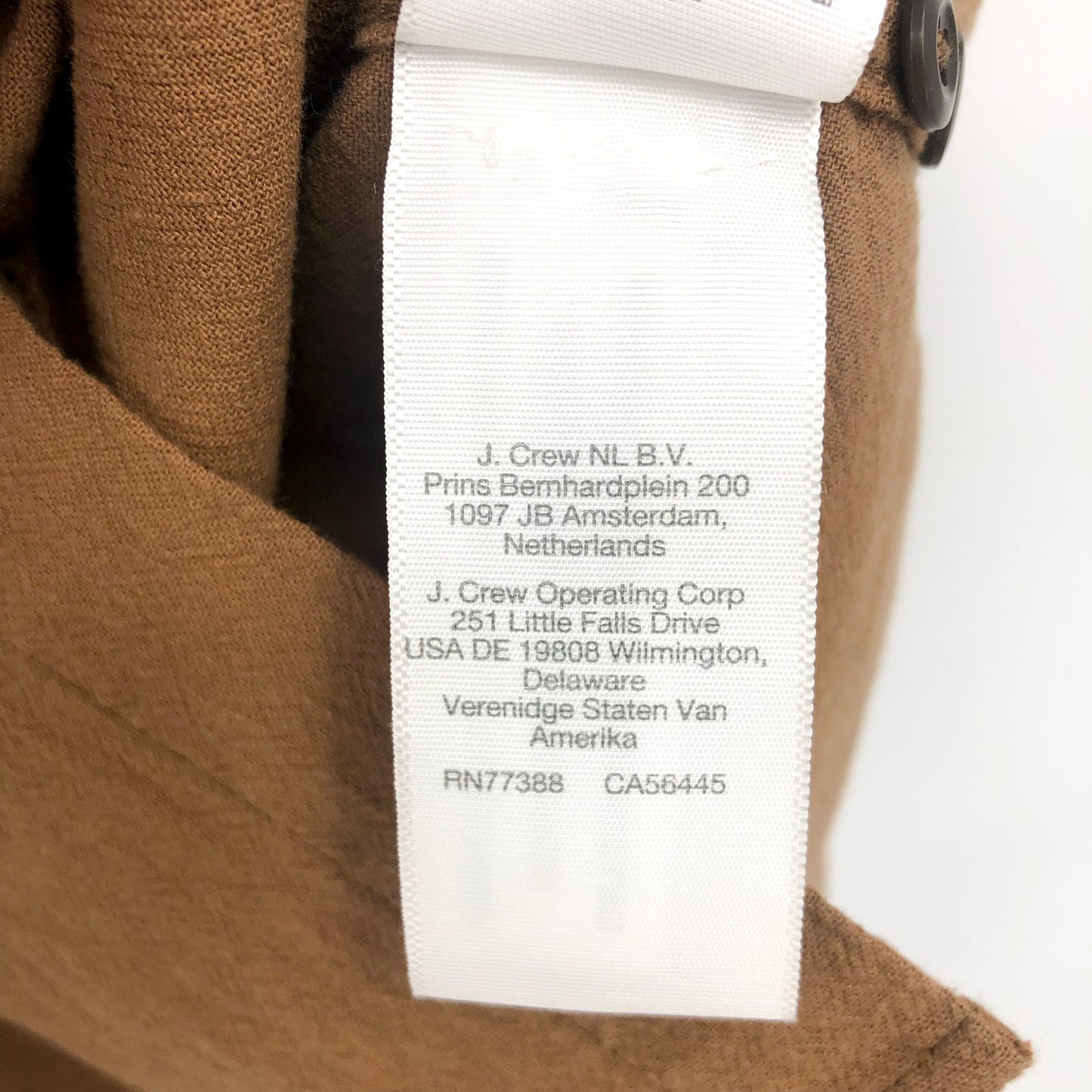 MADEWELL Men's Crinkle Cotton Perfect Fit Shirt XS Brown Short-Sleeve NJ719 NWT