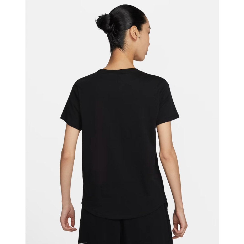 NIKE Women's Club Essentials Logo T-shirt 2X Black Short Sleeve NWT