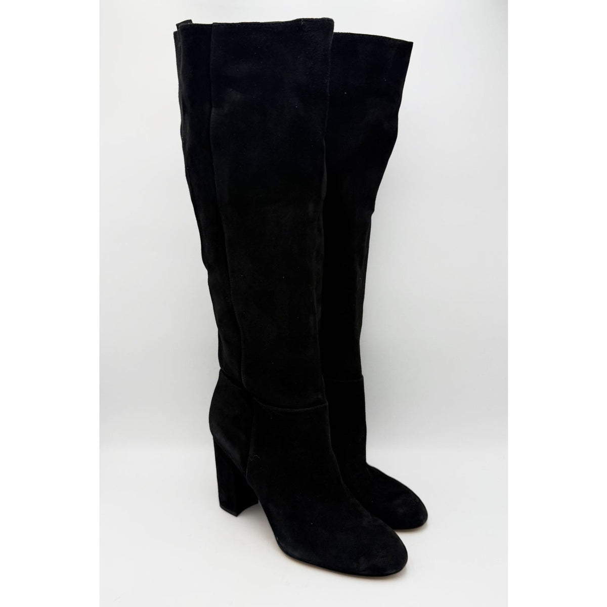 Sam Edelman Womens Caprice Heeled Knee High Boots Size 8.5 Black Suede NWOB