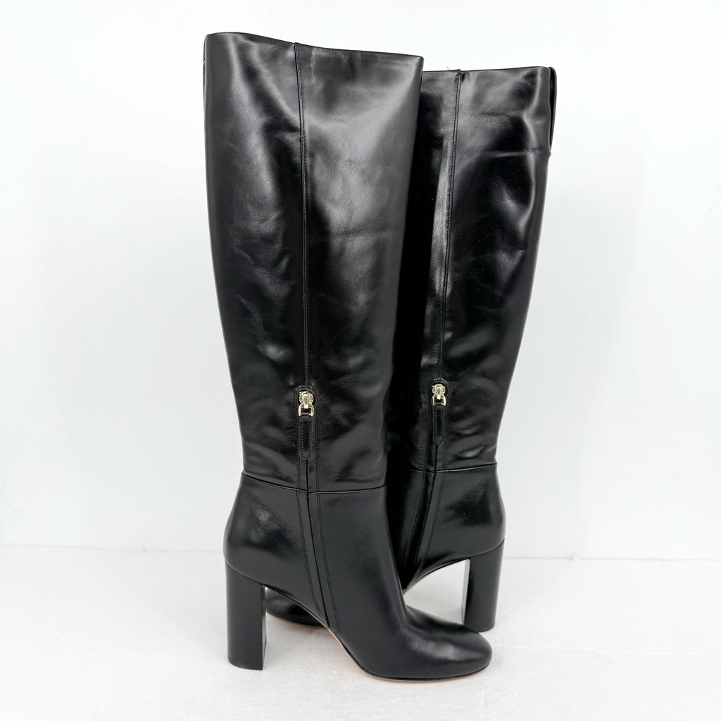 Kate Spade Womens Colby Tall Boots US 7.5 B EU 38 Black Leather NIB