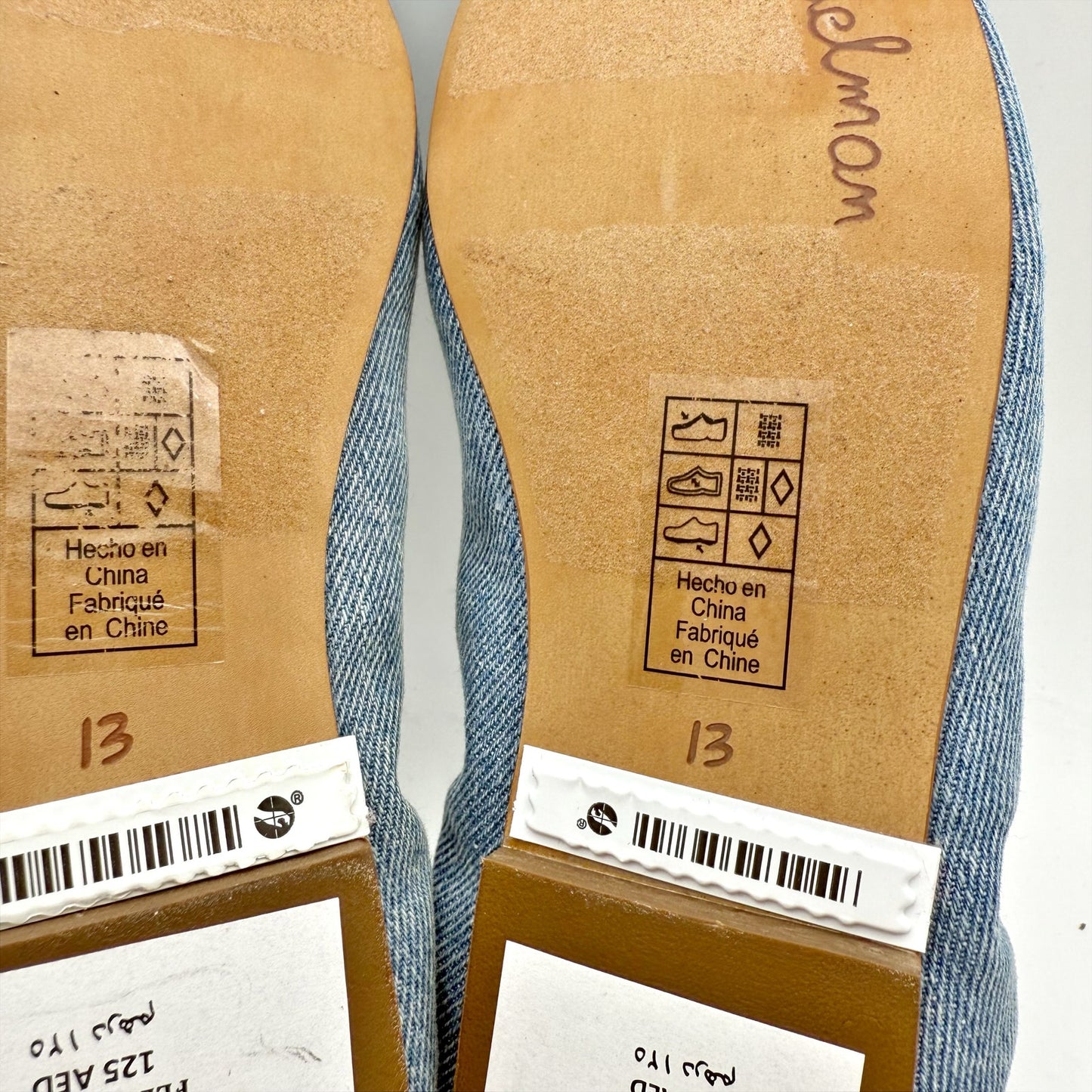 Sam Edelman Kids Felicia Ballet Flats US 13 M EU 31 Blue Denim Leather NIB