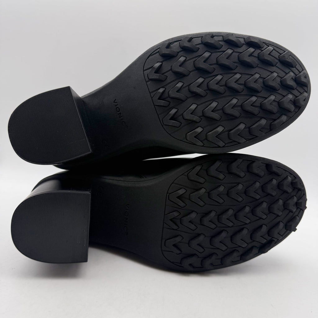 VIONIC Womens Truckee Booties Size 9 Wide Black Leather Waterproof NIB