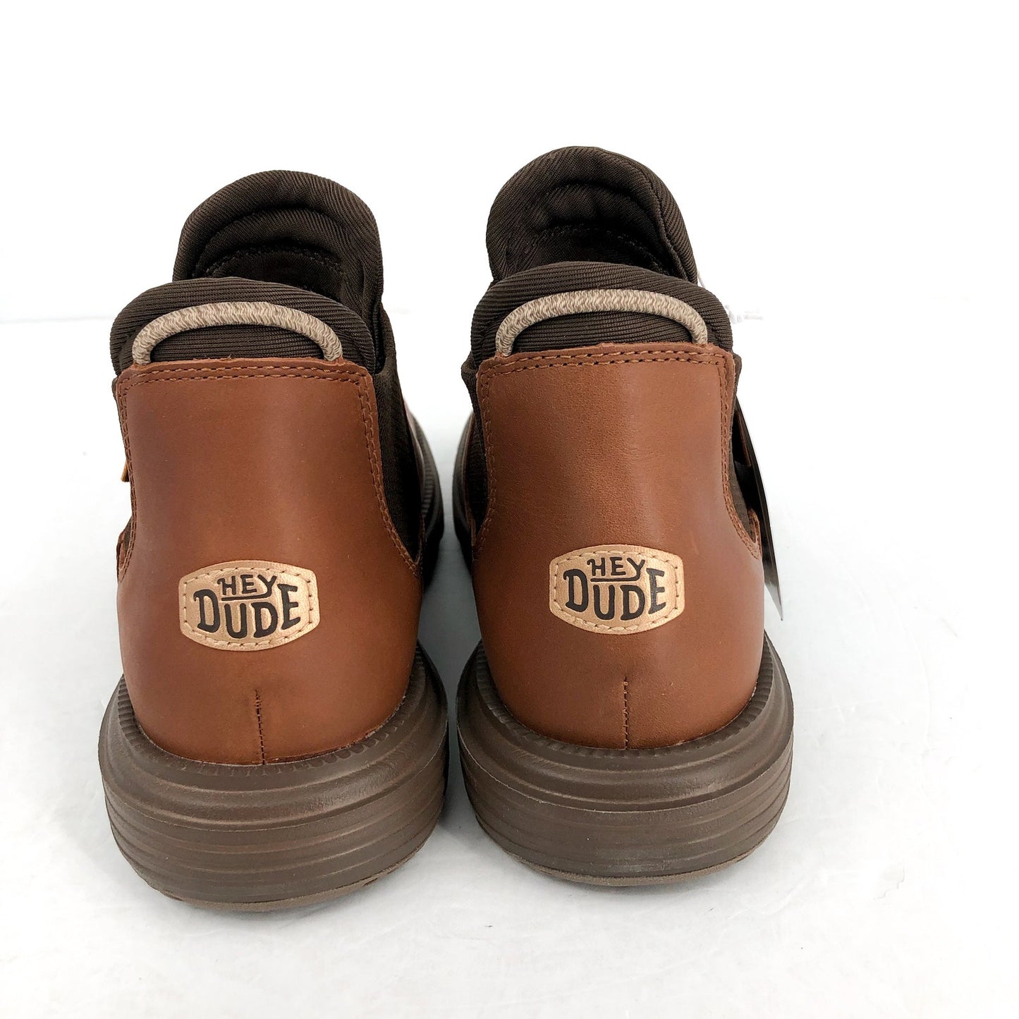 Hey Dude Womens Branson Ankle Bootie US 8 Cognac Leather Water Resistant NIB