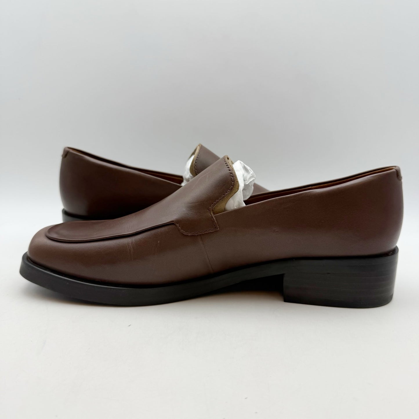 Franco Sarto Womens Bocca Loafers US 9 M EU 40 Brown Leather Slip On NWOB