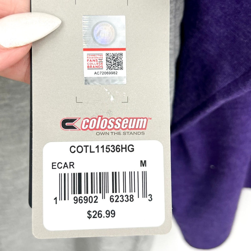 COLLOSEUM Mens East Carolina Pirates Baseball Tee Medium Grey Purple NWT