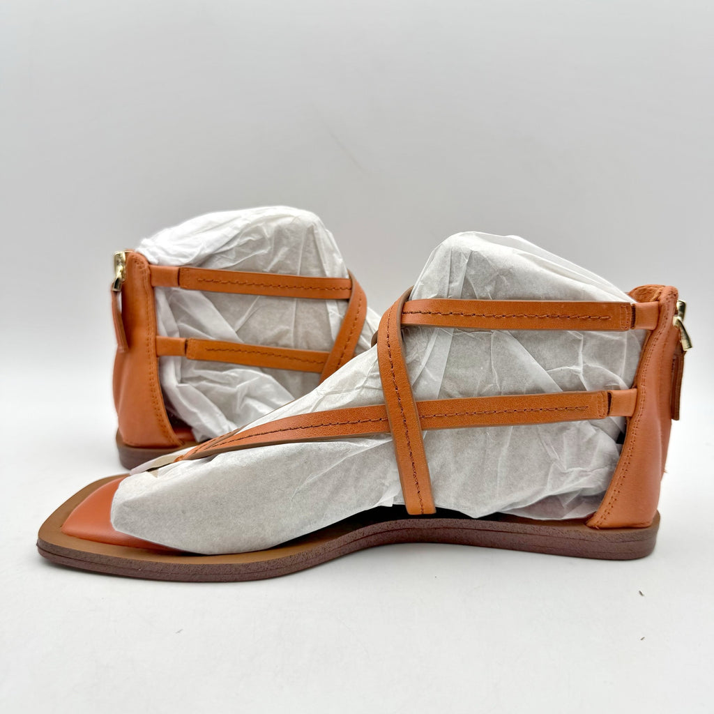 Vince Camuto Womens Brenndie Gladiator Sandals Size 6 M Orange Leather NIB