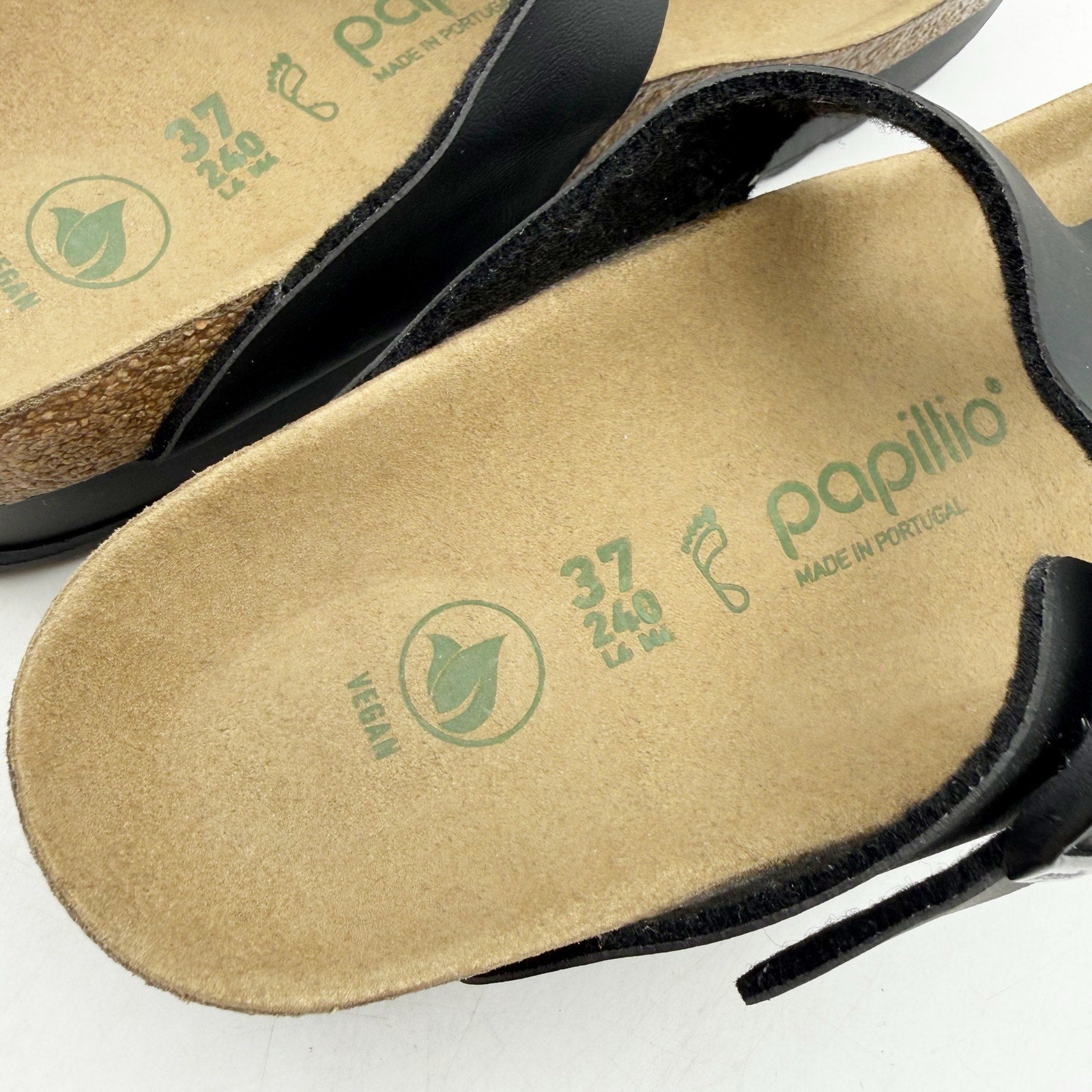 Birkenstock Papillio Womens Gizeh Platform Sandals EU 37 US 6 Black Leather NWOB