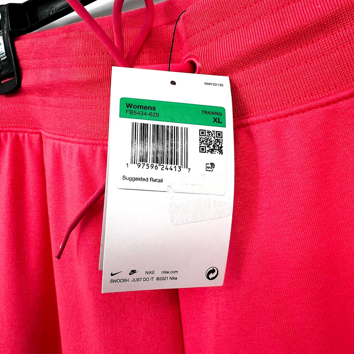 NIKE Women's Dri Fit 7/8 Joggers XL Aster Pink High-Waisted French Terry NWT
