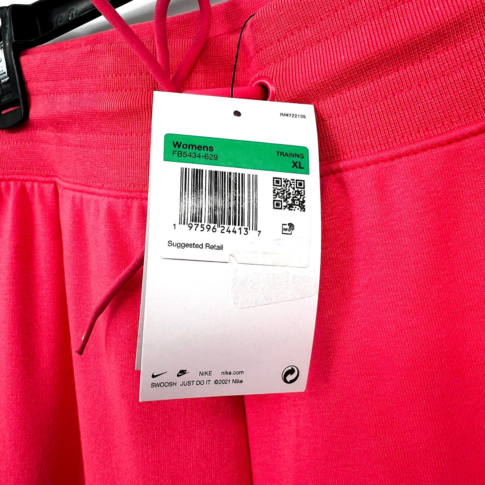 NIKE Women's Dri Fit 7/8 Joggers XL Aster Pink High-Waisted French Terry NWT