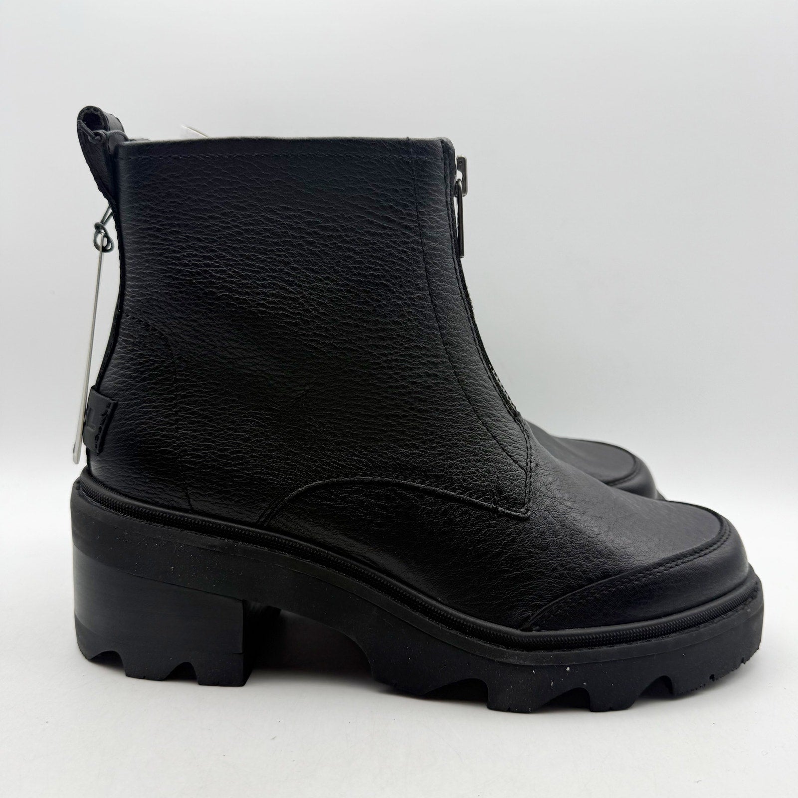 Sorel Womens Joan Now Zip Ankle Bootie US 9 EU 40 Black Leather Waterproof NIB