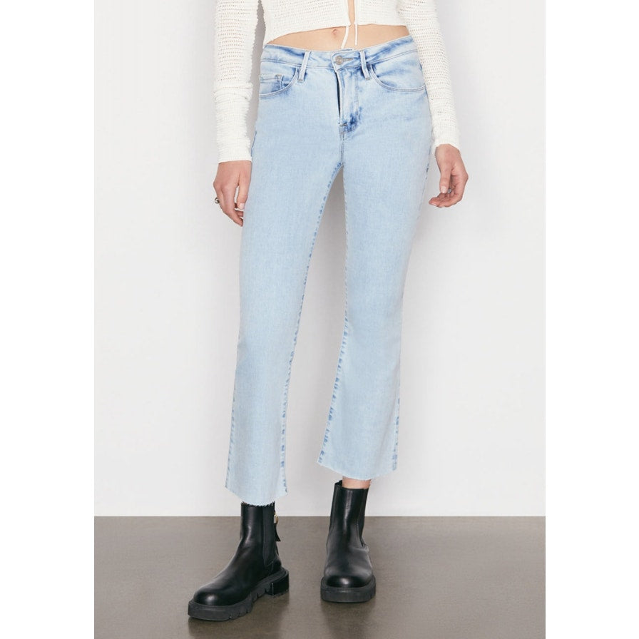 FRAME Womens Le Crop Mini Boot Cut Jeans Size 27 US 4 Atwood Light Wash Blue NWT