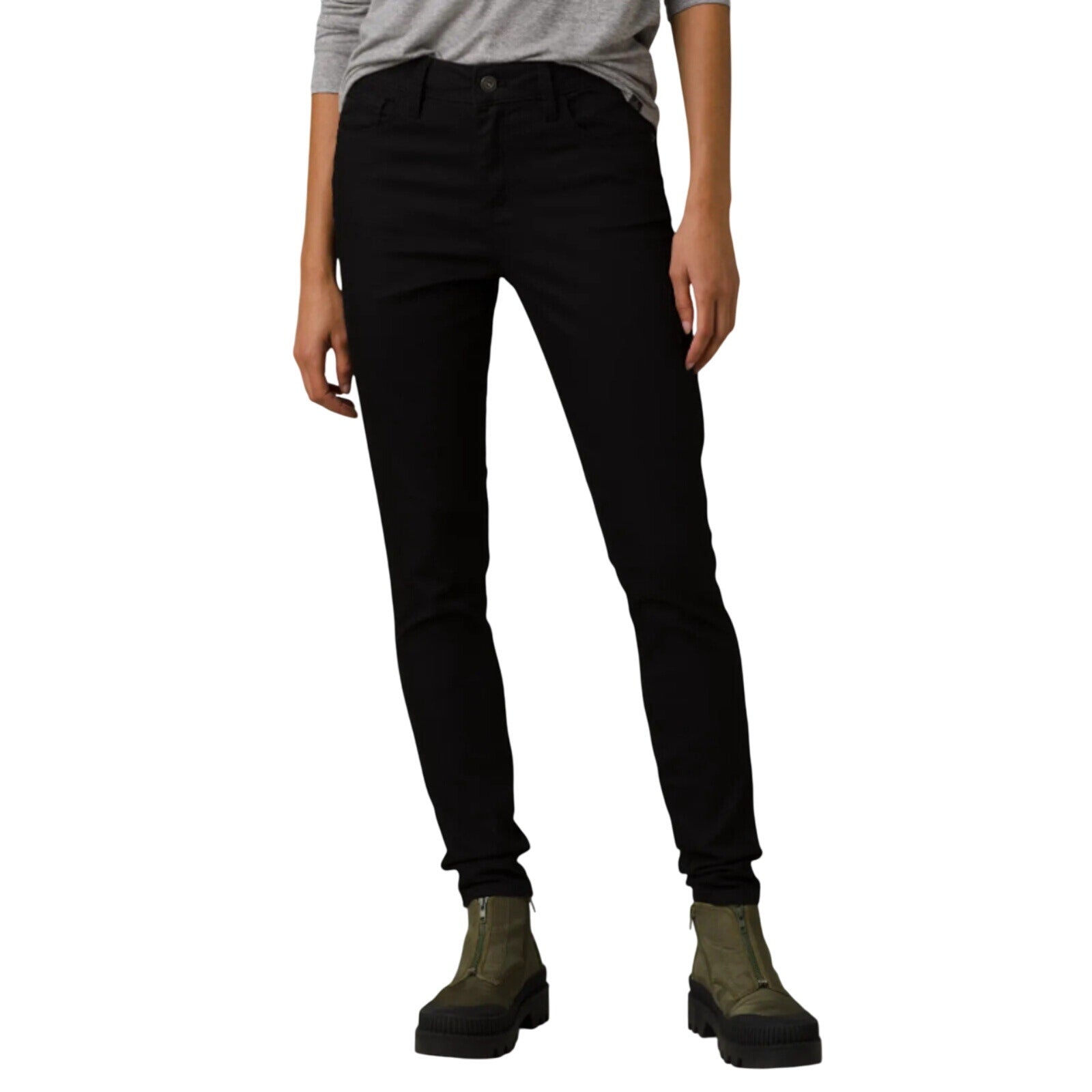 prAna Womens Oday Skinny Jeans Sz 6 Regular Black Stretch High Rise NWT
