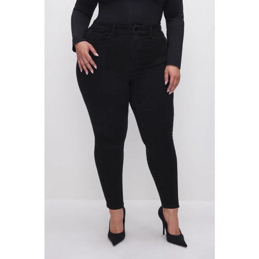 GOOD AMERICAN Always Fits Good Skinny Jeans 28-32 PETITE Black Mid Rise NWT