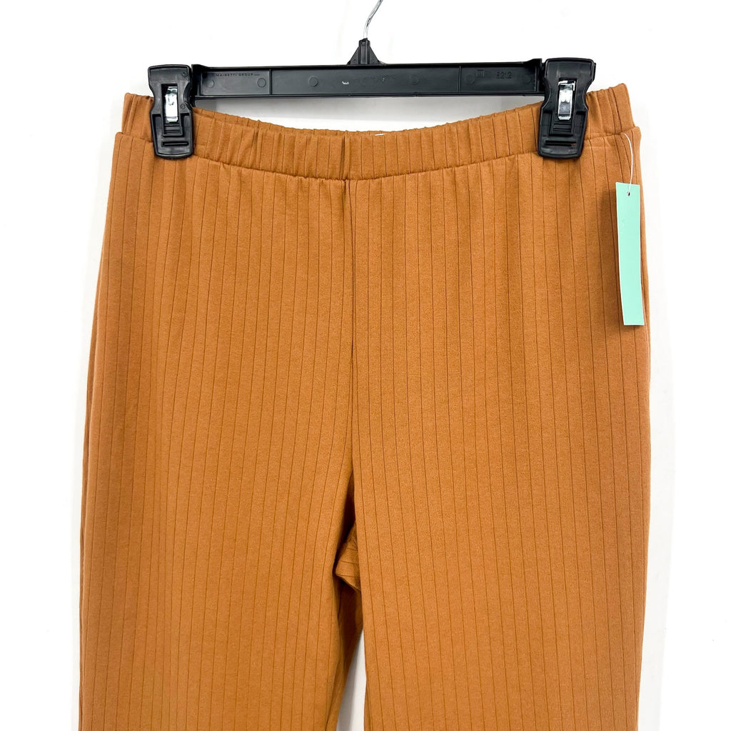 ABOUND Women's Ribbed Flared Leg Pull On Pants Small Tan Dale NWT