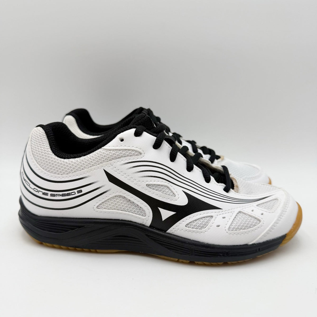 MIZUNO Womens Cyclone Speed 3 Volleyball Shoe Size 8 White Black Lace Up NWOB