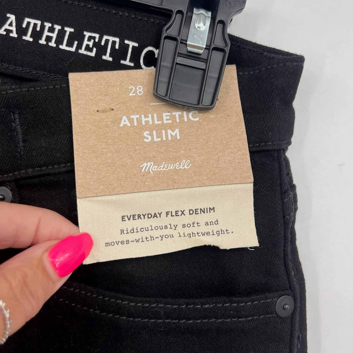 MADEWELL Men's Athletic Slim Jean 28x30 Black Bainhart Wash ND478 COOLMAX NWT
