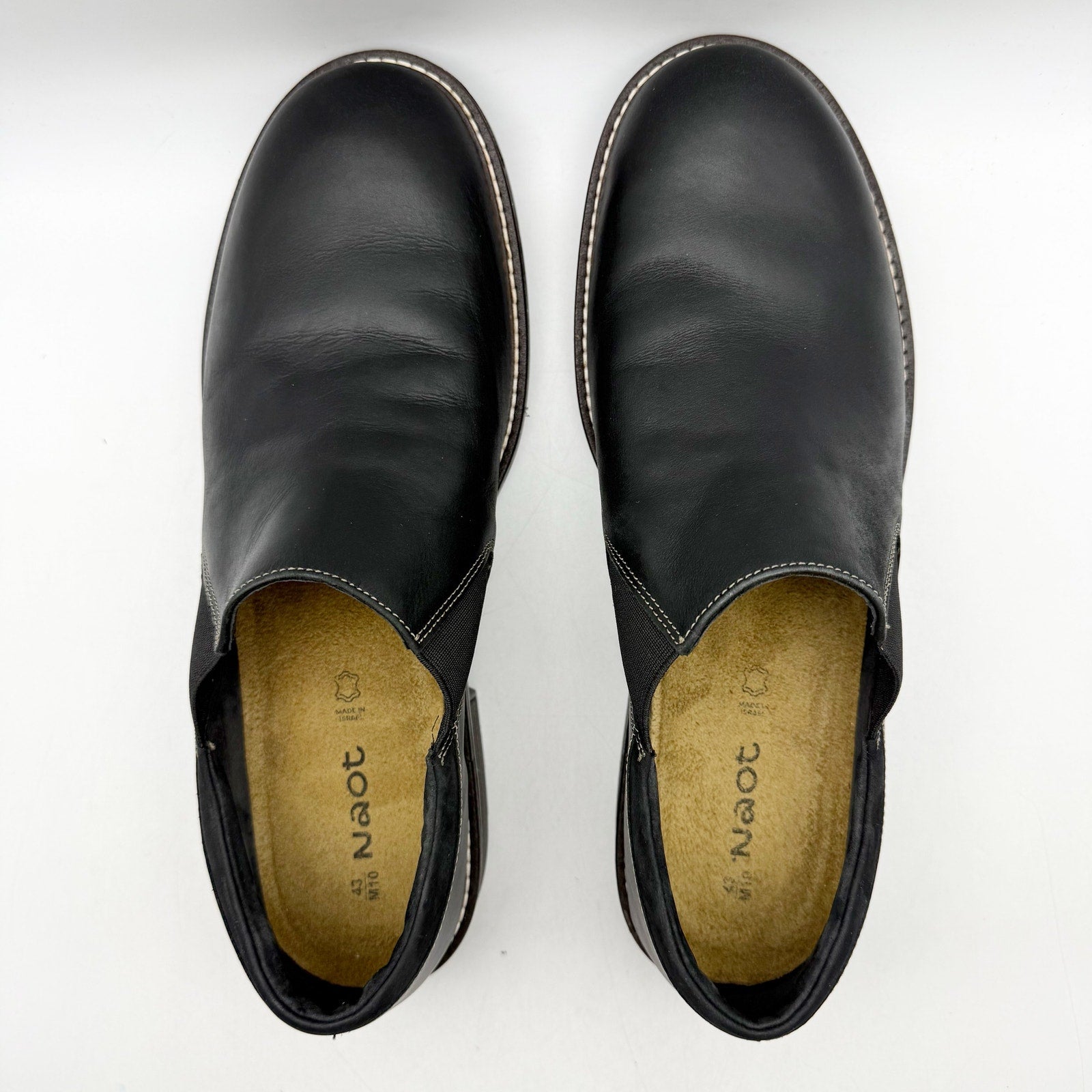 Naot Mens Director Slip On Shoes EU 43 US 10 Black Leather NWOB