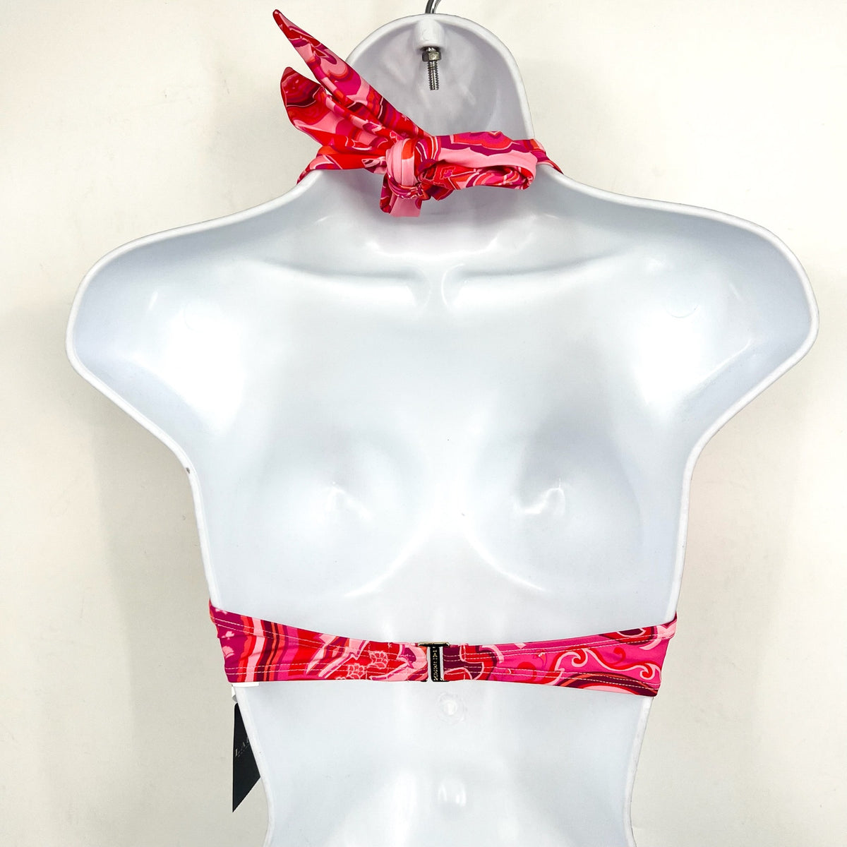 LAUREN RALPH LAUREN Provence Paisley Bikini Top Size 4 Pink Tie Front Halter NWT