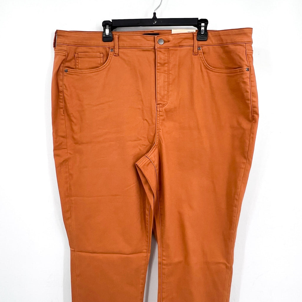 NYDJ Womens Margot Girlfriend Jeans Size 20W PETITE Rust Brown Straight Leg NWT