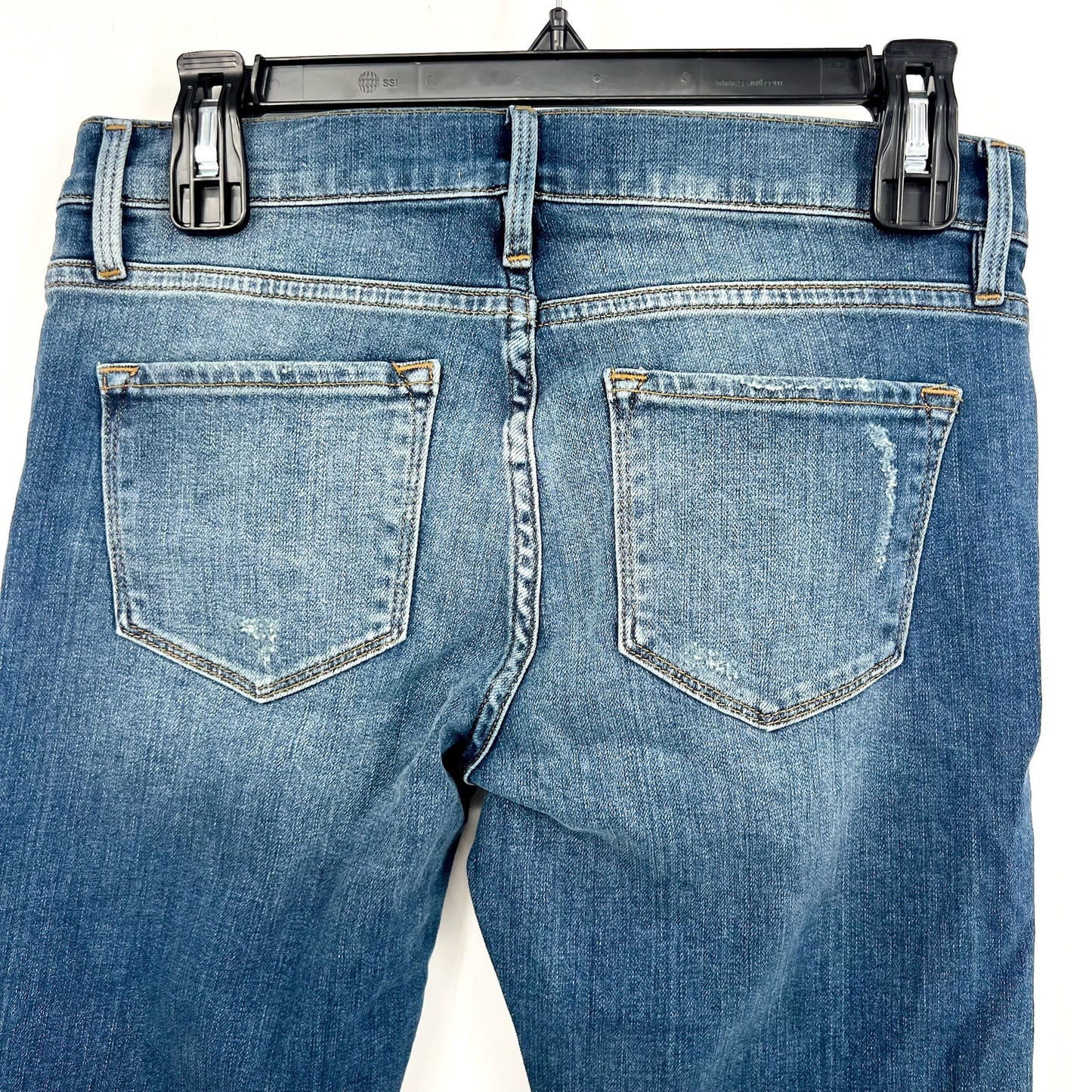 FRAME Women's Le Garcon Slim Boyfriend Jeans Size 25 Dark Blue Distressed NWOT