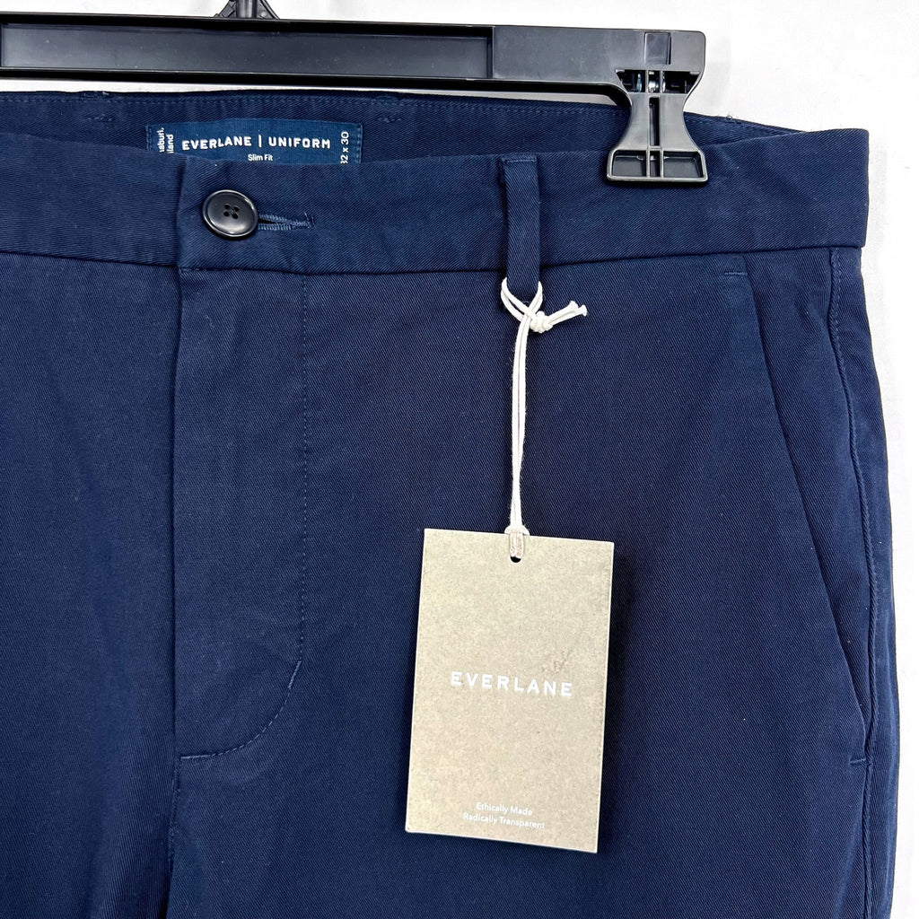 EVERLANE Men's Uniform Performance Chino 34x30 Navy Blue Slim Fit Pants NWT