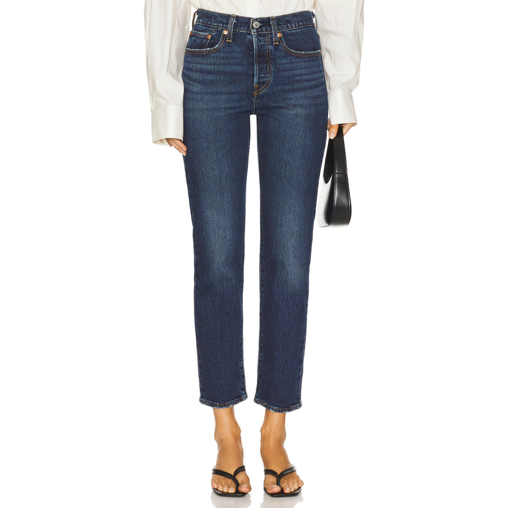 Levi's Womens Wedgie Straight Ankle Jeans 27x28 Indifferent Indigo 349640217 NWT
