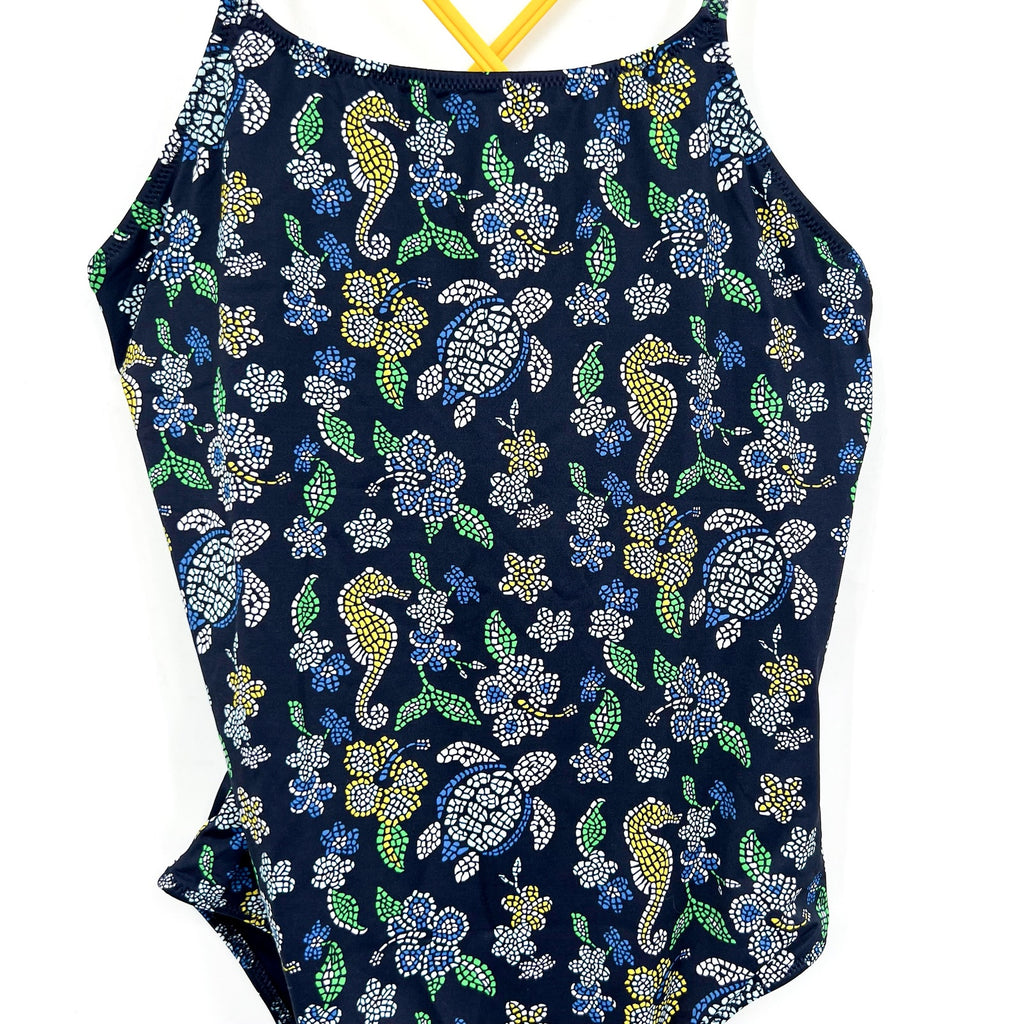VILEBREQUIN Girls Mosaic Turtle One-Piece Swimsuit 7-8 YEARS 12 ANS Blue NWT