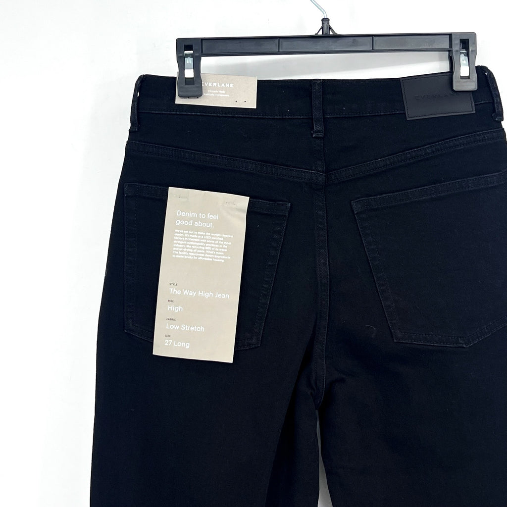 EVERLANE Women's The Way-High Jeans 27x29 US 4 Long Coal Black Straight Leg NWT