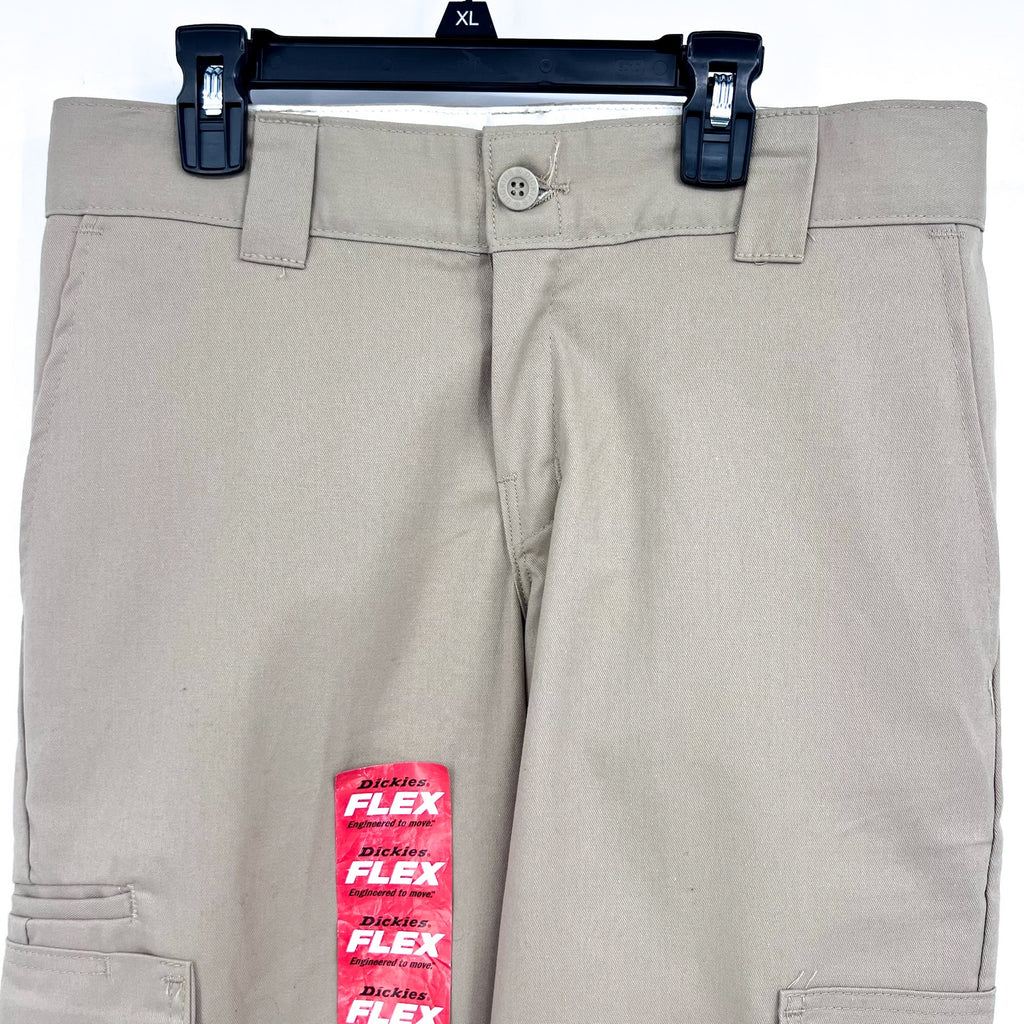 DICKIES Men's Twill Stretch Cargo Pants 30x30 Khaki Tan Straight Leg NWT