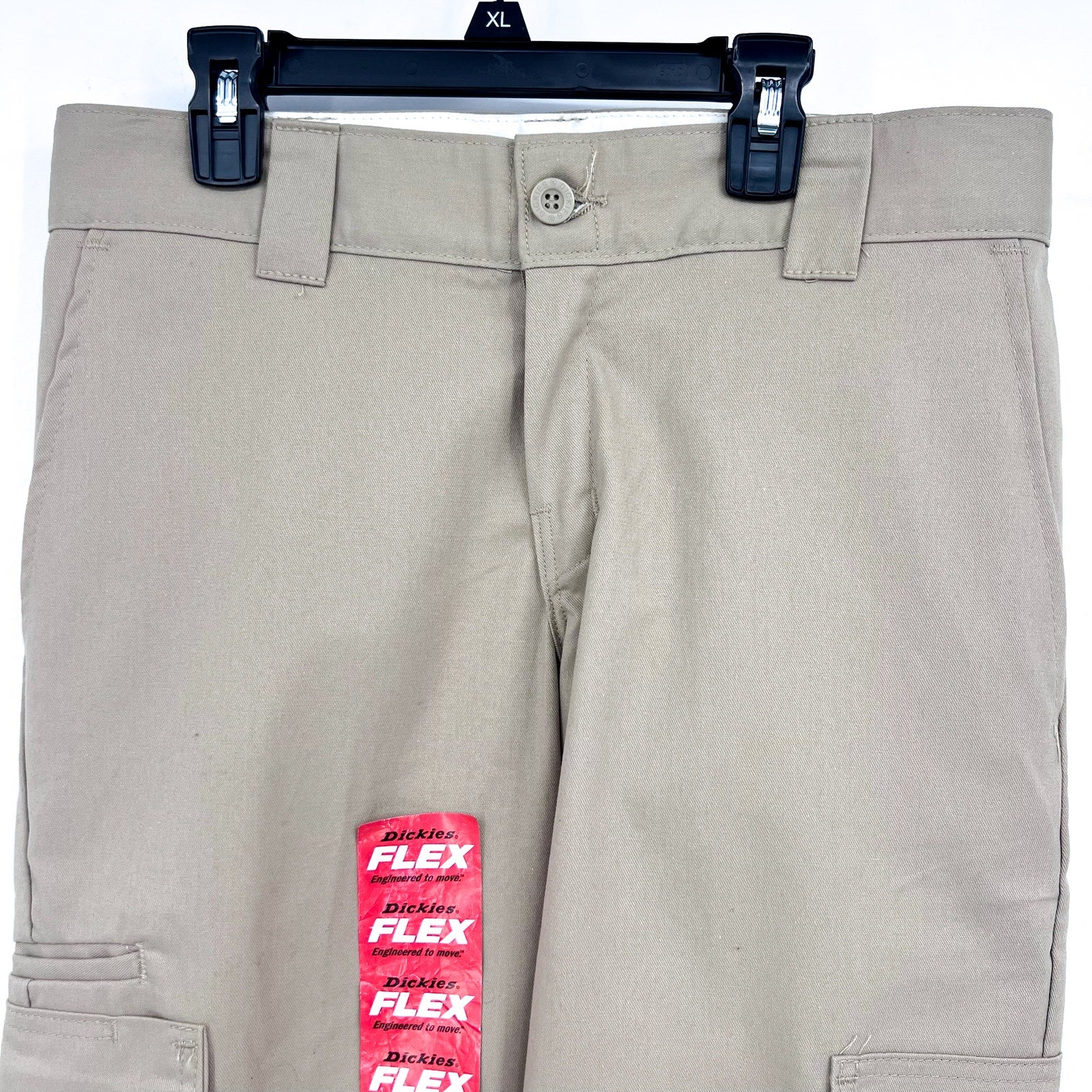 DICKIES Men's Twill Stretch Cargo Pants 30x30 Khaki Tan Straight Leg NWT