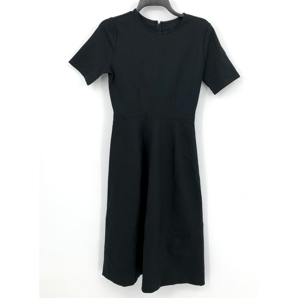 EVERLANE Women's The Dream Short-Sleeve Bell Dress Small Black Midi NWT