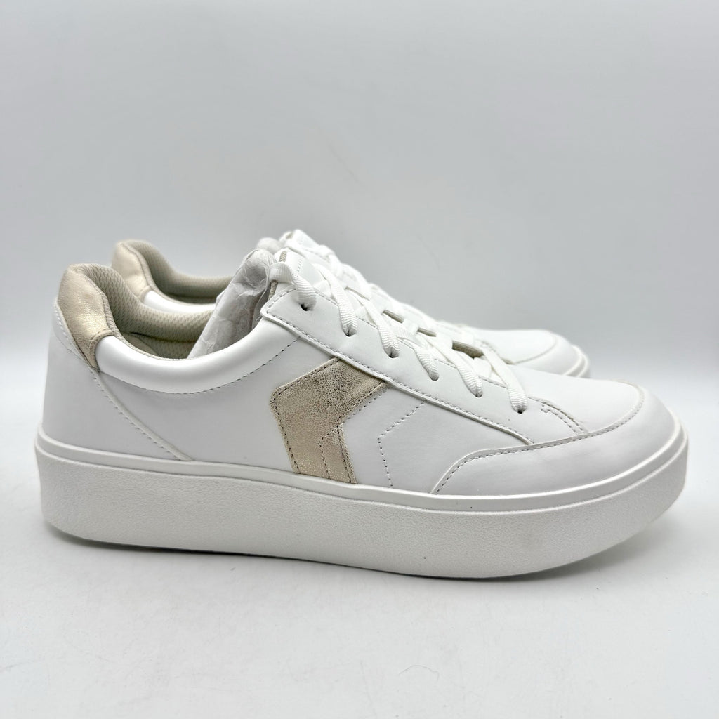 Dr. Scholls Womens Madison Low Top Sneakers US 10 Wide White Vegan Leather NIB