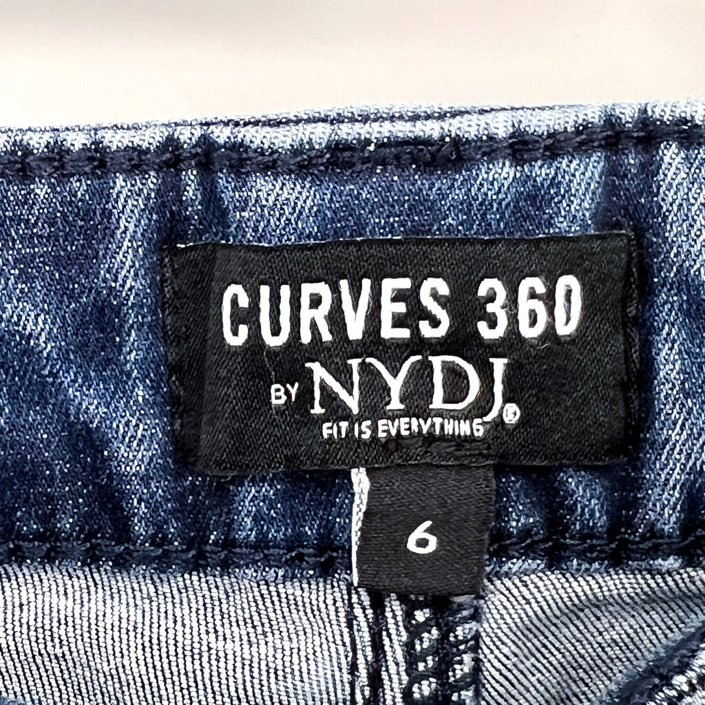 NYDJ Curves 360 Womens Slim Straight Crop Jeans Size 6 Caliente Blue NWT