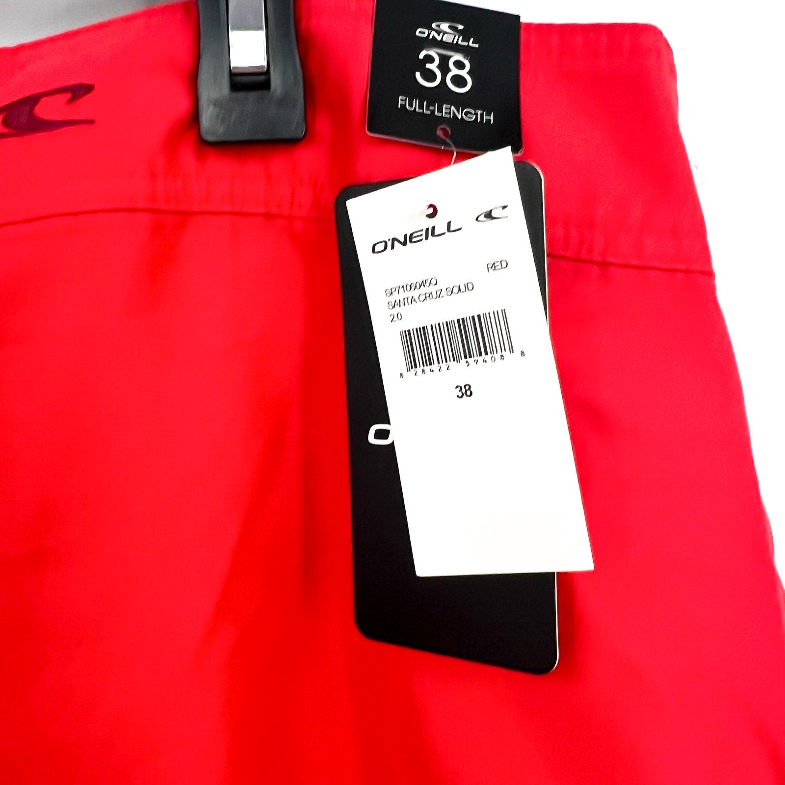 O'NEILL Mens Santa Cruz Solid 2.0 Boardshorts Size 38 Red Drawstring NWT