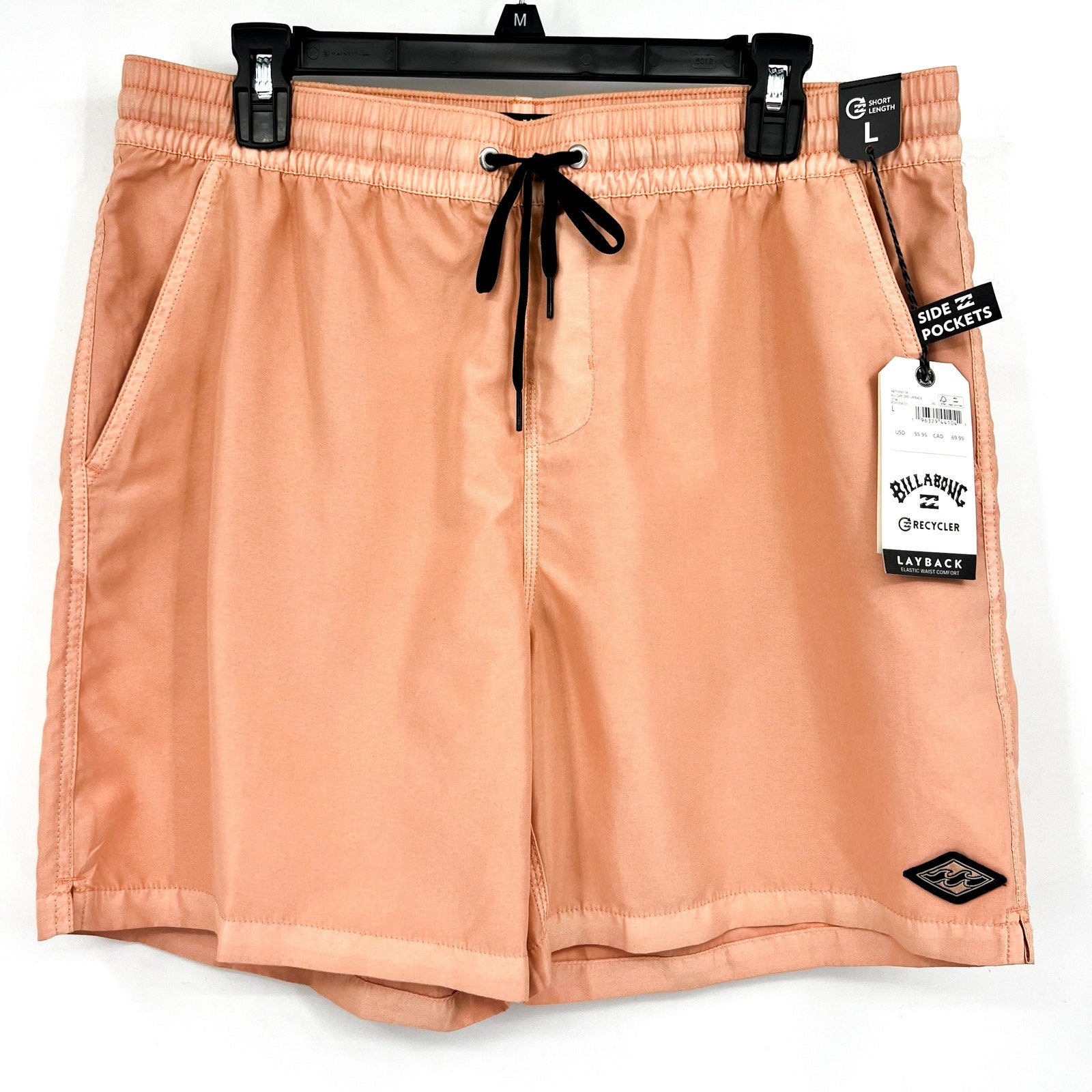BILLABONG Men's All Day Layback Boardshort Large Orange Dusty Melon Overdyed NWT