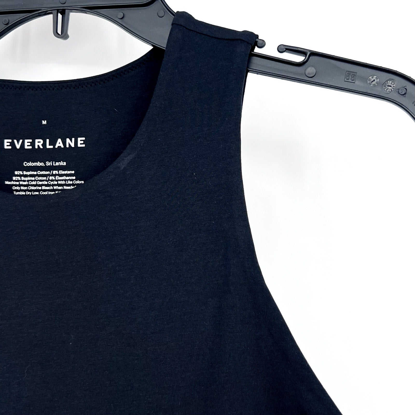 EVERLANE Women's The Cutaway Tank Bodysuit Medium Black Sleeveless NWT
