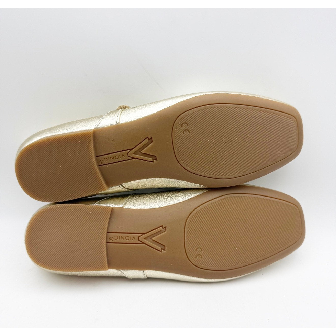 Vionic Womens Alameda Mary Jane Flats US 7 EU 37 Gold Metallic Leather NIB