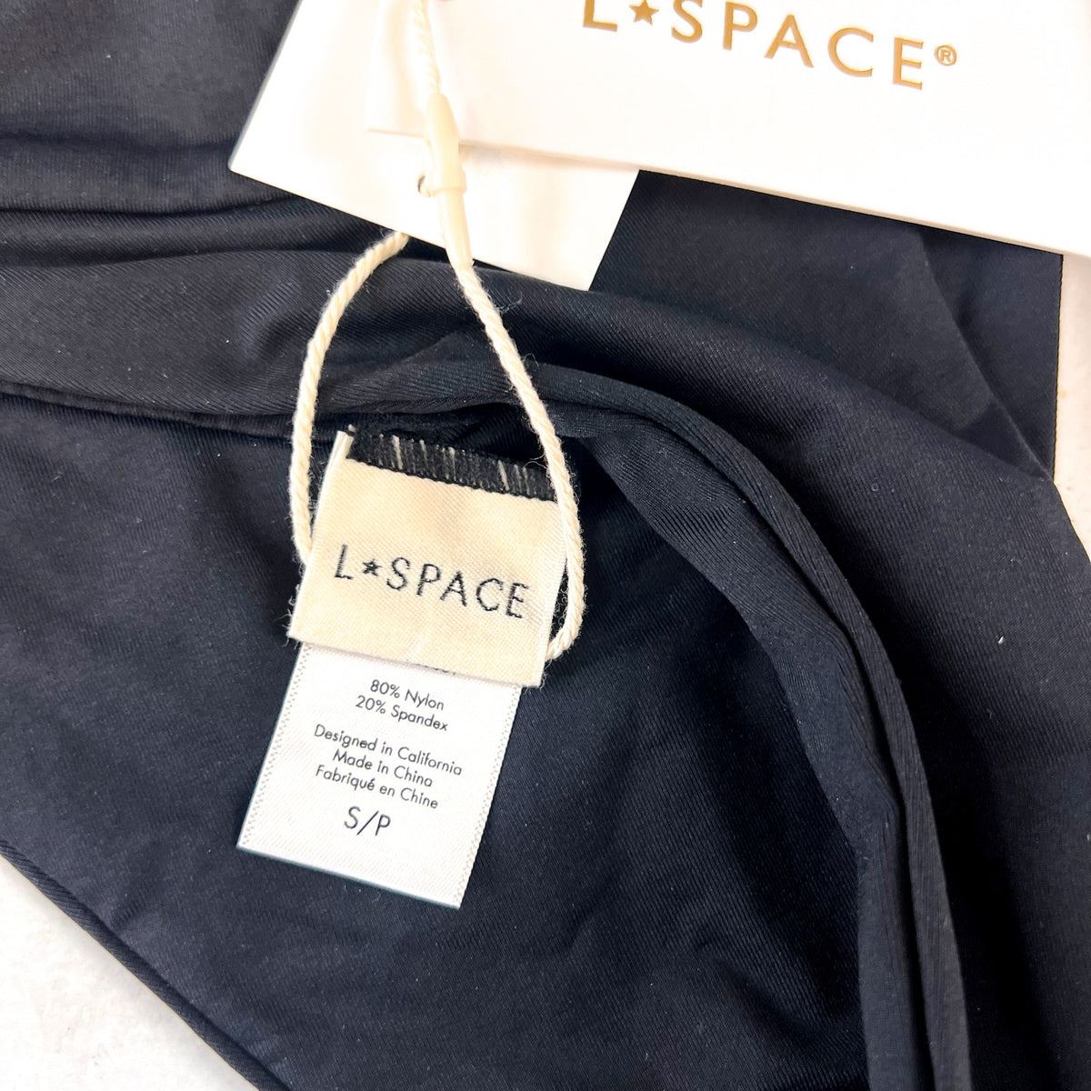 L*SPACE Women's Quinn Classic Bikini Bottom Small Black V Front NWT