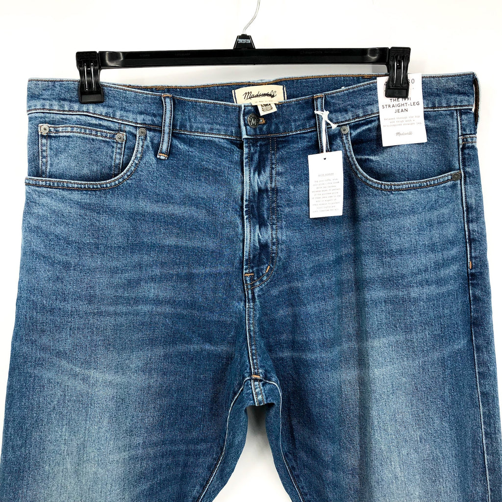 MADEWELL Men's 1991 Selvedge Jeans 40x30 Blue Norwood Straight Leg NK926 NWT