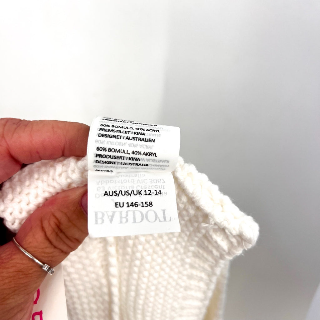 BARDOT JUNIOR Girls Andi Knit Top Size 12-14 LARGE Orchid White Tie Back NWT